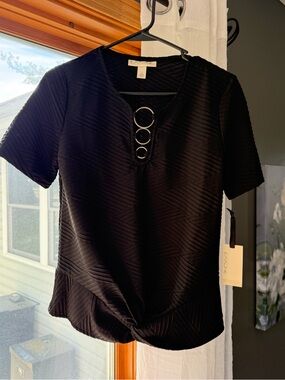 Emaline Black Metal Circle Shirt, NWT!  Size Small!